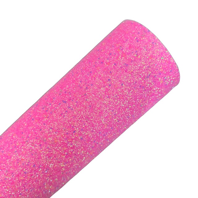 Bubble Gum Pink Chunky Glitter faux leather sheets and rolls